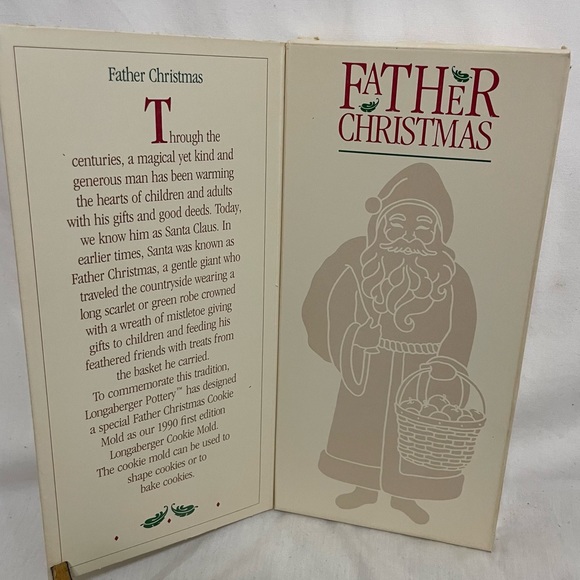 Vintage FATHER CHRISTMAS 1990 Longaberger Pottery Cookie Mold - Picture 3 of 5